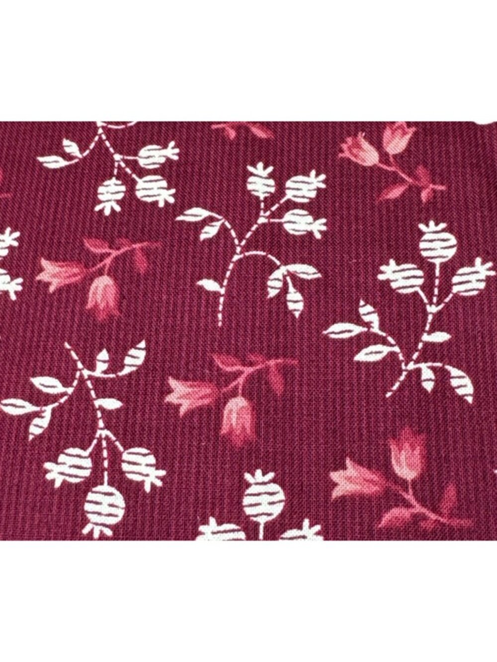 Benartex Burgundy Floral Cotton Fabric 13" x 42" Quilting Sewing Crafts USA